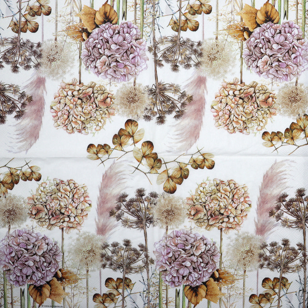 Decoupage Napkins 6.5" - Dried Flowers