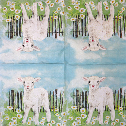 Decoupage napkins 6.5" - Lamb in the Meadow
