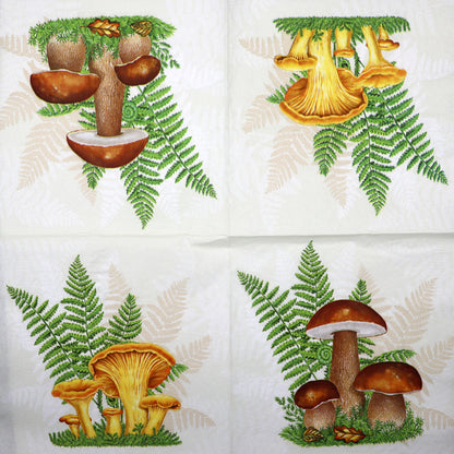European Excellency Decoupage Napkins 6.5" (2pcs)- Mushrooms