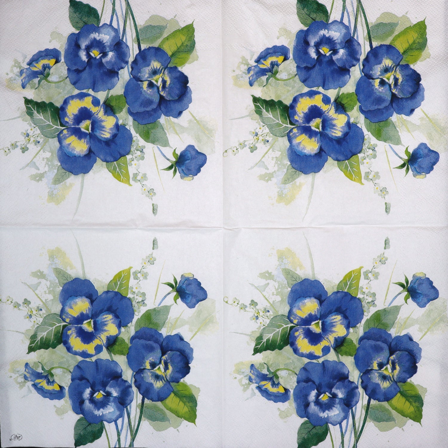 Decoupage napkins 6.5" - Pansies Bouquet