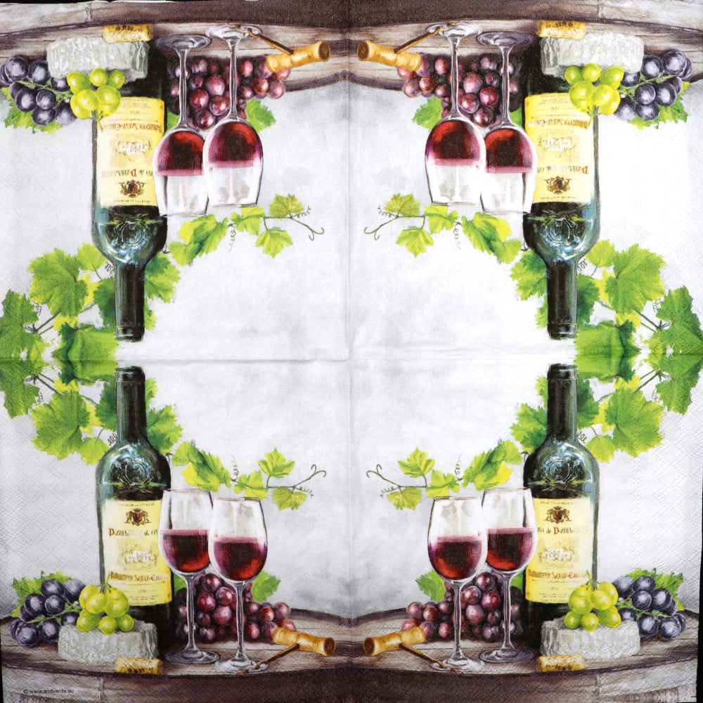 Decoupage Napkins 6.5" - Red Wine