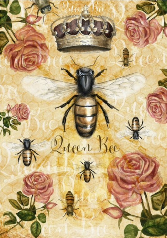 European Excellency Decoupage Rice Paper A4 - Queen Bee