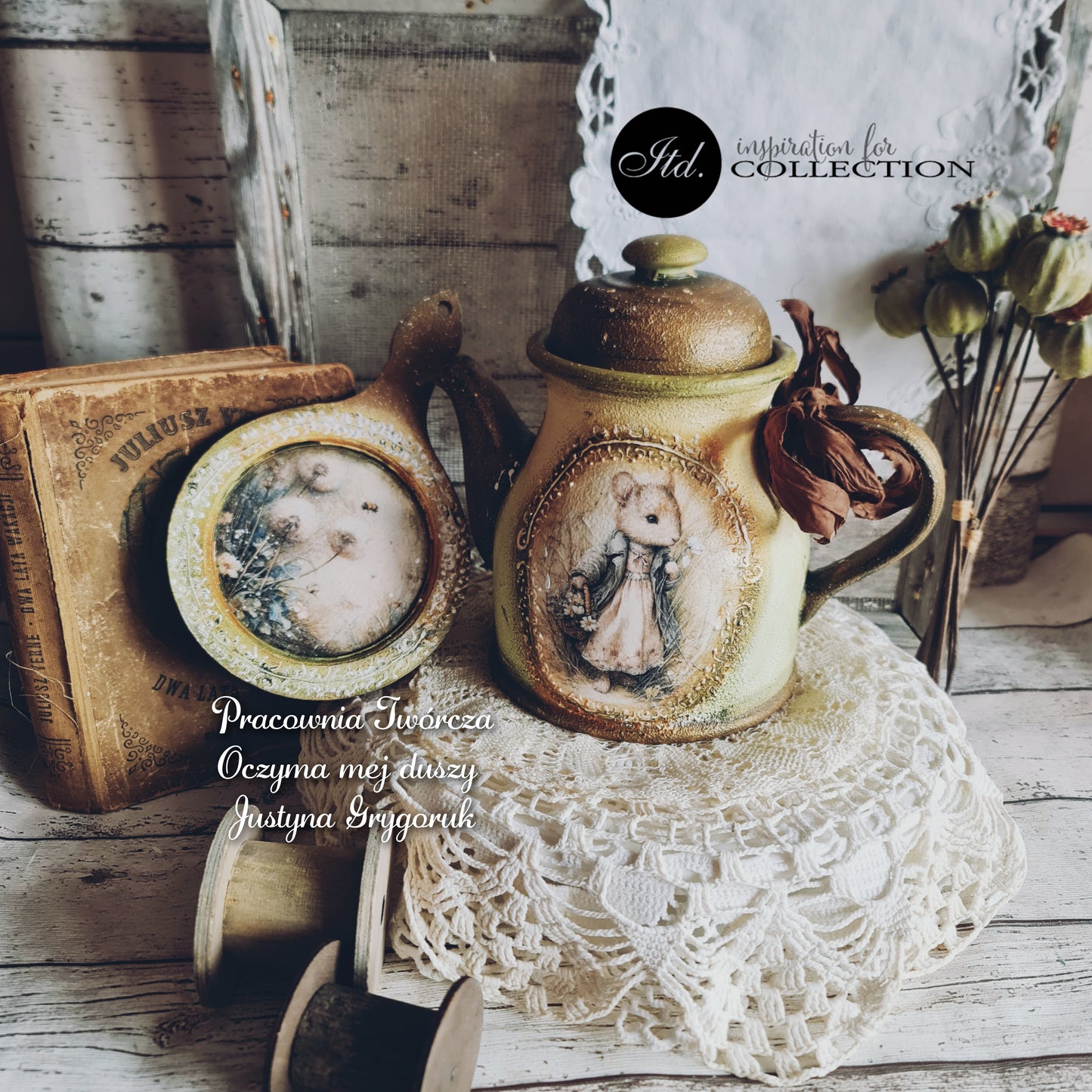 decoupage teapot