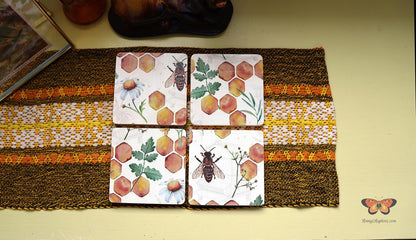 Square Wooden Coasters - Set of 4