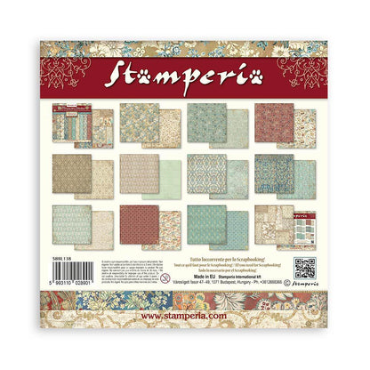 Stamperia 12"  Scrapbook Paper Pad - Maxi Backgrounds Selection, Christmas Greetings