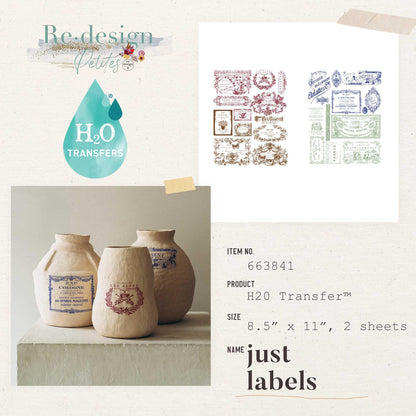 Redesign with Prima H2O Transfers 8.5"x11" - Just Labels