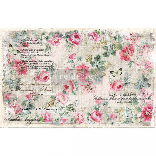 Re-Design with Prima Decoupage Décor Tissue Paper 1 sheet, 19″x30″ - Floral Wallpaper