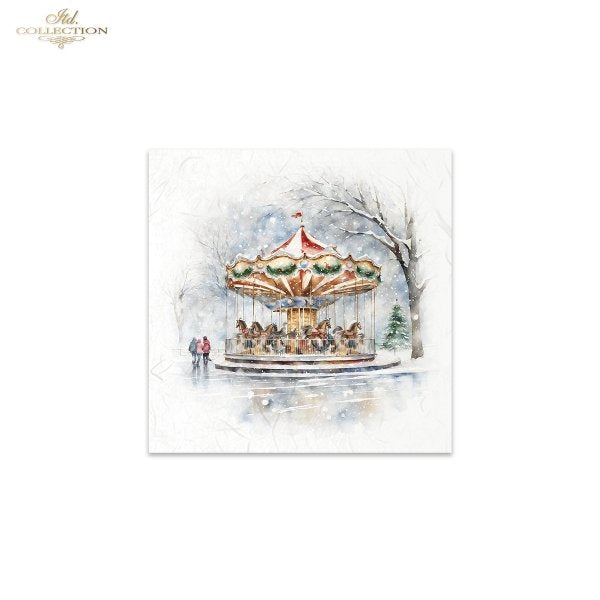 ITD Mini Collection Rice Paper Set - Winter Views, Carousel