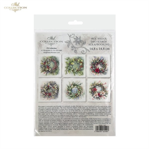 ITD Mini Collection Rice Paper Set - Winter Wreaths