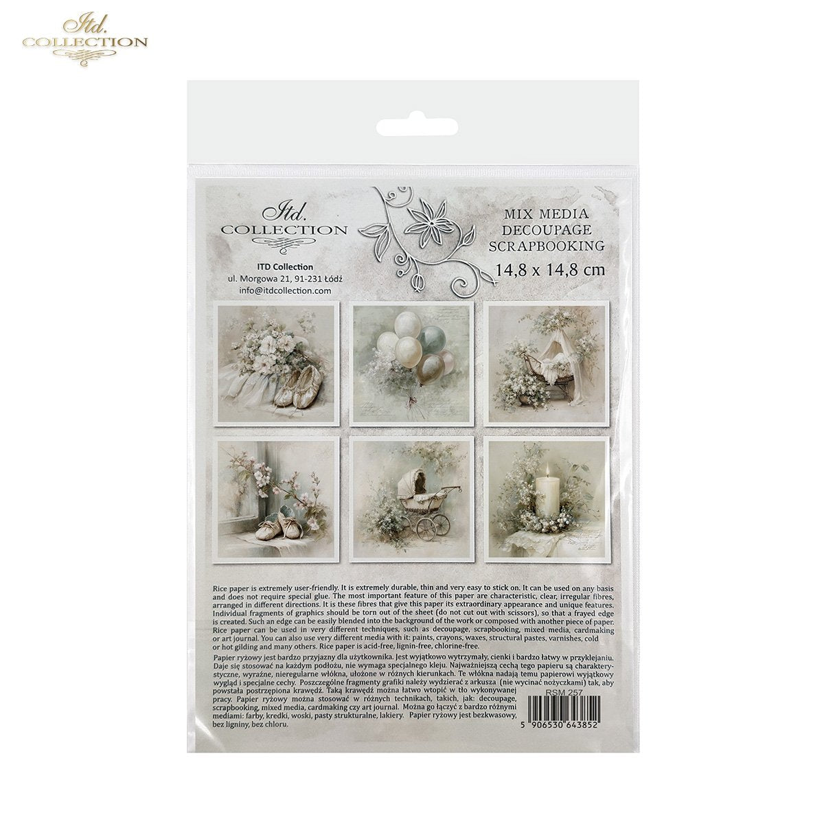 Decoupage Rice Paper Mini Set - Vintage Baby Shower