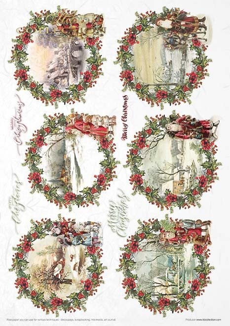 ITD Collection A4 Rice Paper Value Pack of 11 - Christmas Time