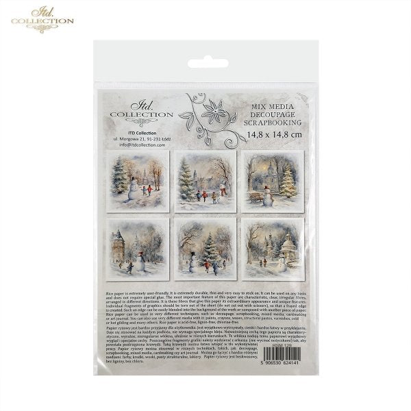 ITD Mini Collection Rice Paper Set - Winter Views, Snowmen