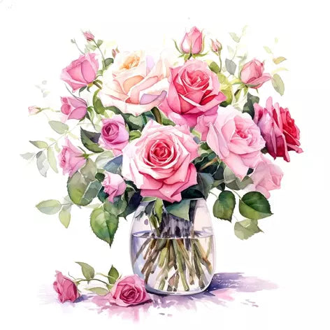 Decoupage Napkins 6.5" (2pcs)- Mazzetto Di Rose Rosa