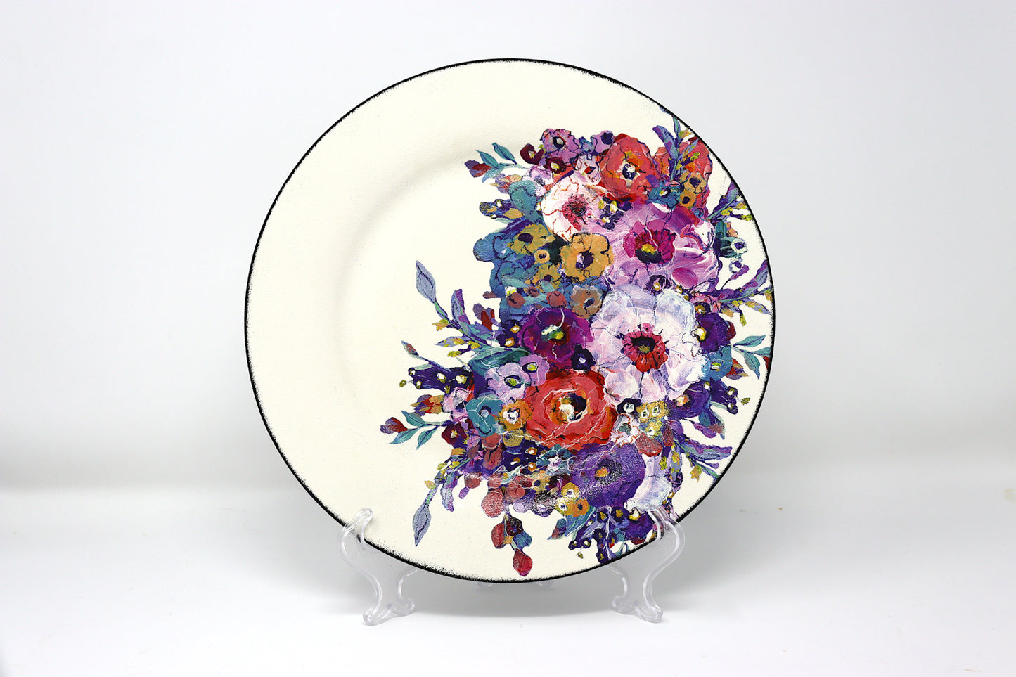 10" Decorative Floral Plate 