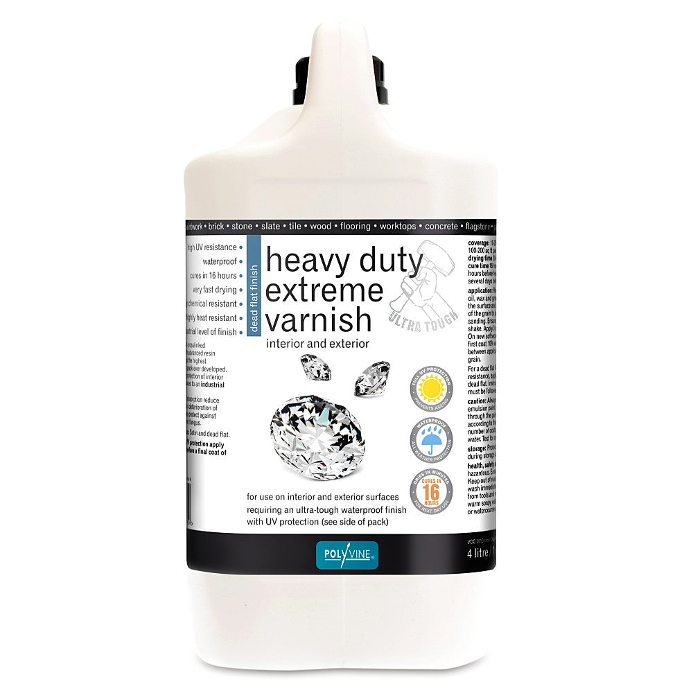 Polyvine - Heavy Duty Extreme Varnish, Dead Flat Clear 4 litre