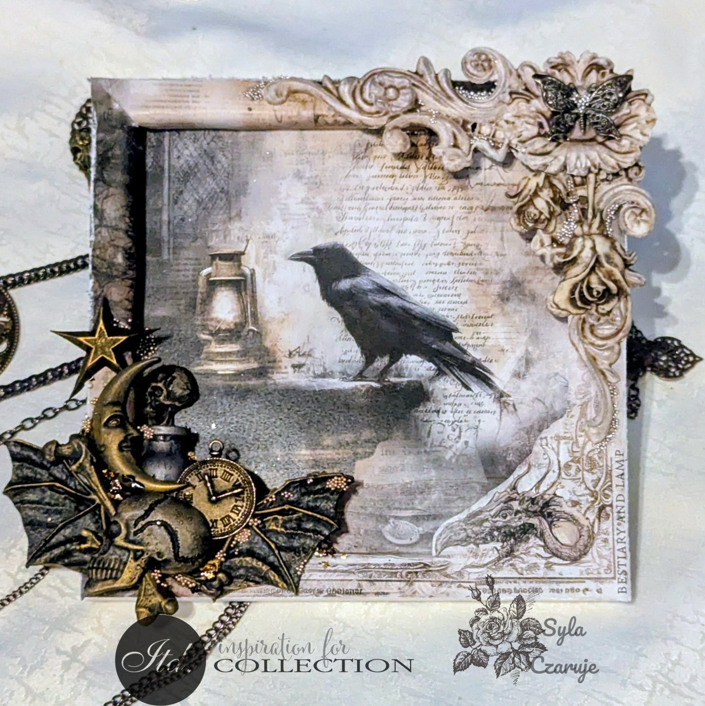 Decoupage Rice Paper - The Lantern and The Raven
