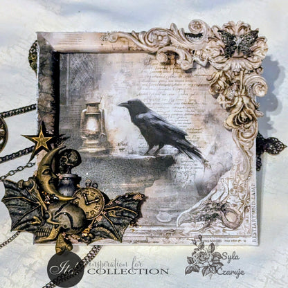 Decoupage Rice Paper - The Lantern and The Raven