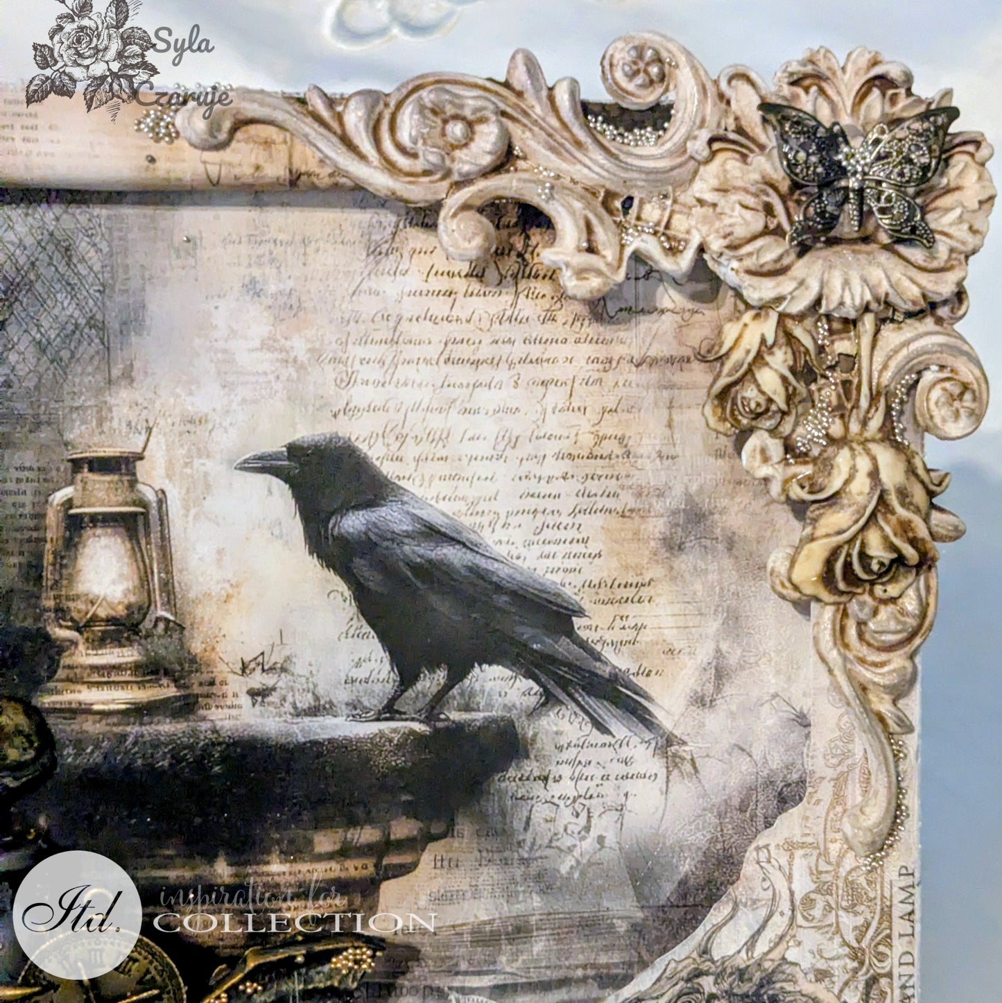 Decoupage Rice Paper - The Lantern and The Raven