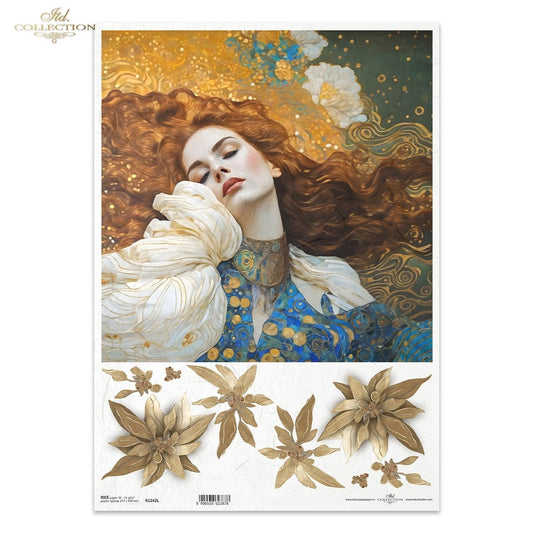 ITD Collection A3 Rice Paper - Inspired by Klimt R1242L