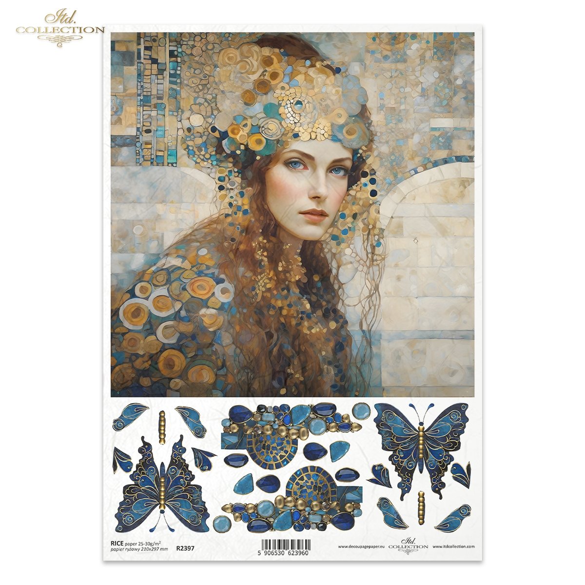 ITD Collection A4 Rice Paper - Inspired by Klimt R2397