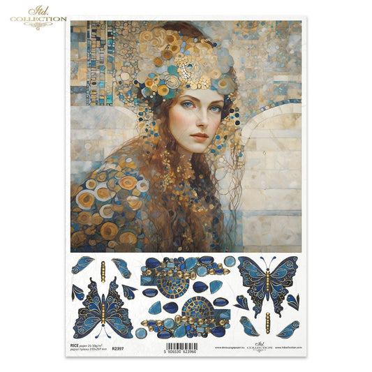 ITD Collection A4 Rice Paper - Inspired by Klimt R2397