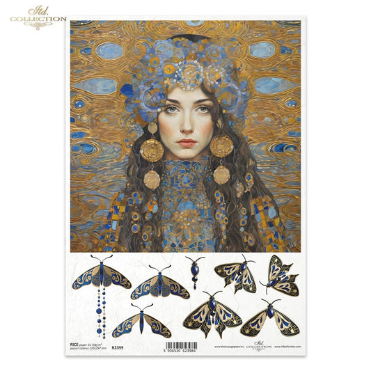 ITD Collection A4 Rice Paper - Inspired by Klimt R2399