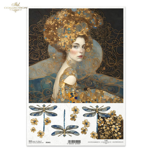 ITD Collection A4 Rice Paper - Inspired by Klimt R2401