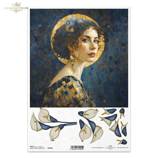 ITD Collection A4 Rice Paper - Inspired by Klimt R2406