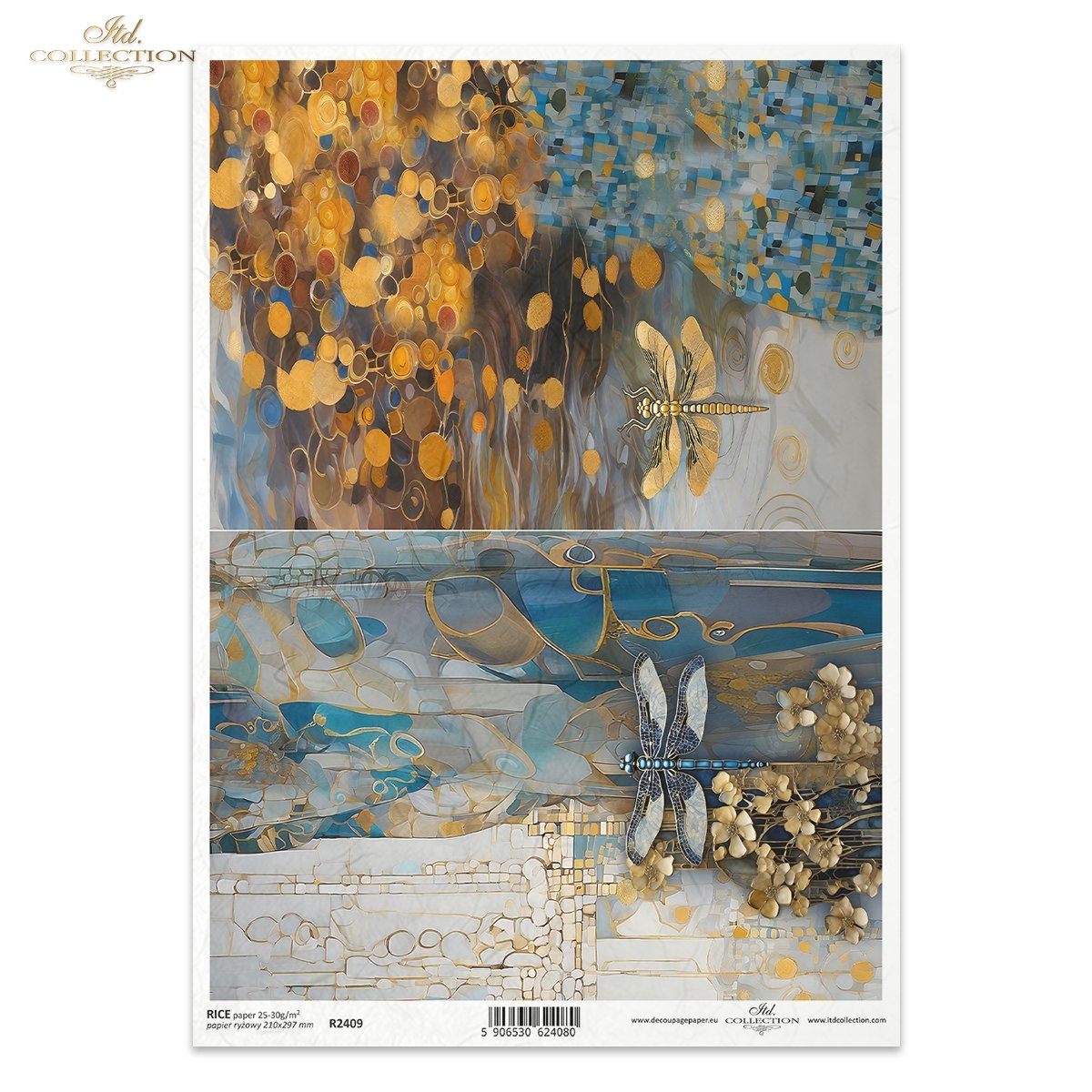 ITD Collection A4 Rice Paper - Inspired by Klimt R2409