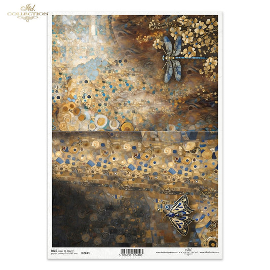 ITD Collection A4 Rice Paper - Inspired by Klimt R2411