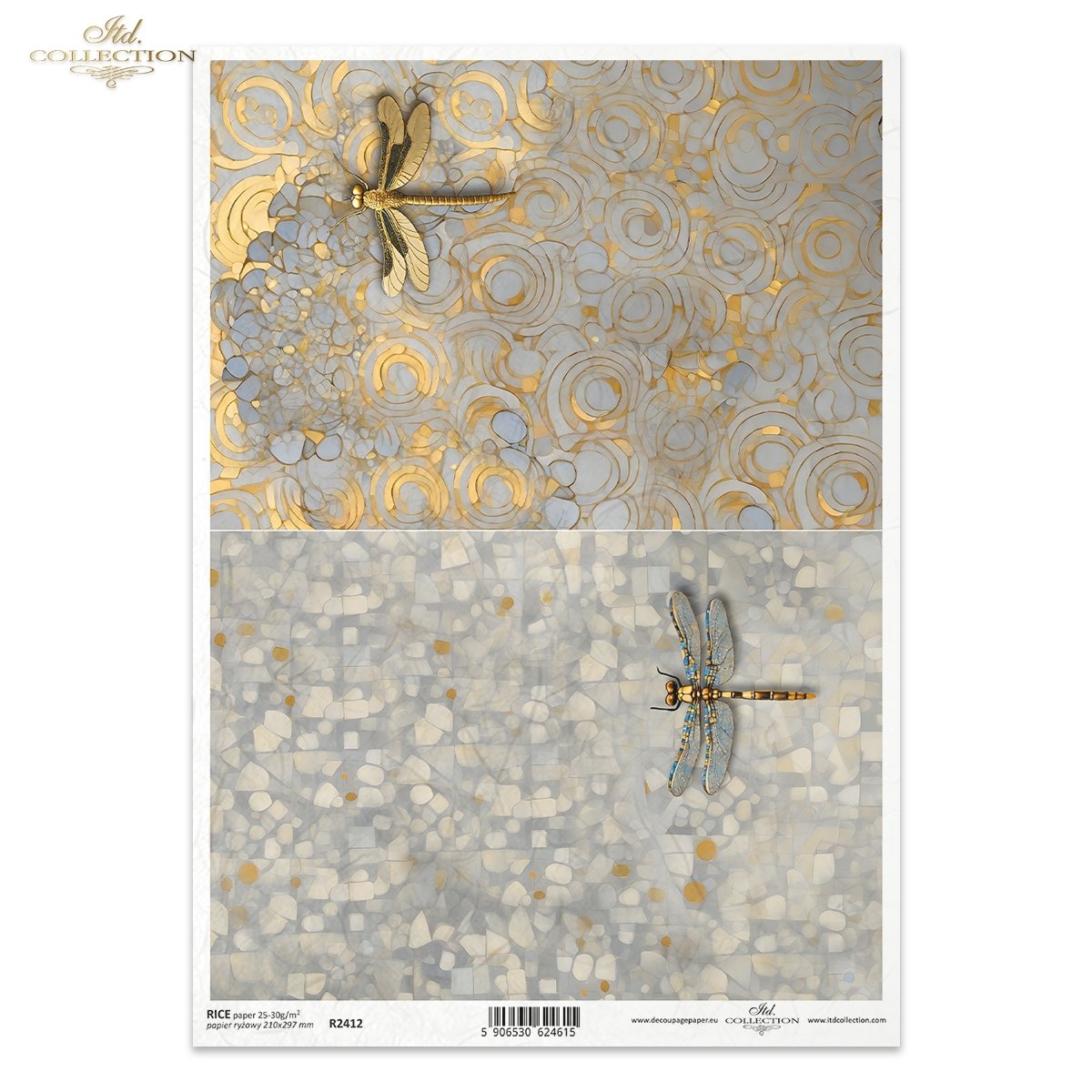 ITD Collection A4 Rice Paper - Inspired by Klimt R2412