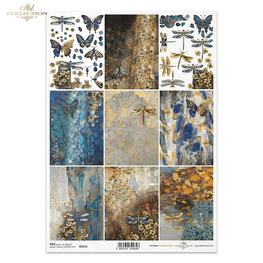 ITD Collection A4 Rice Paper - Inspired by Klimt R2414