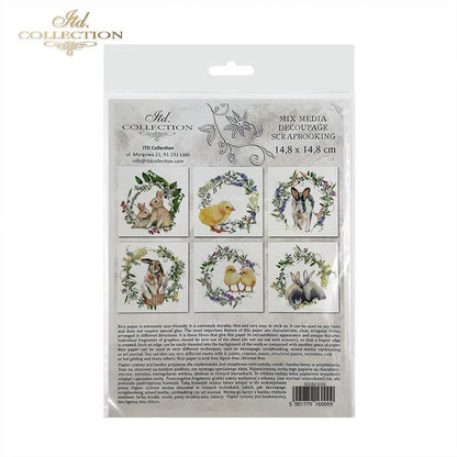 ITD Collection Mini Rice Paper Set - Easter Animals, Flowers