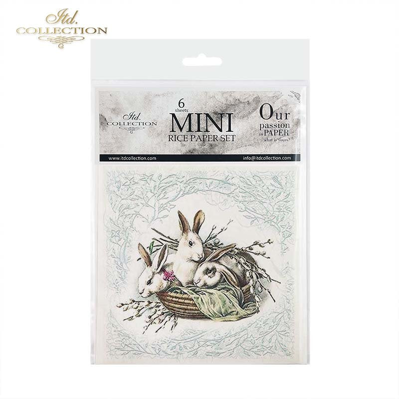 ITD Collection Mini Rice Paper Set - Vintage Easter Bunnies