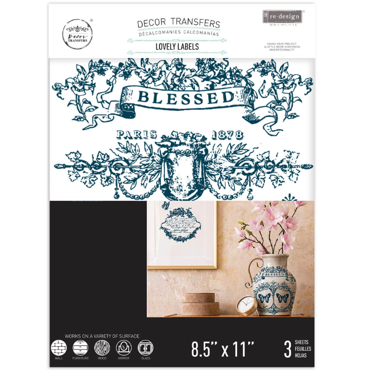 Re-Design with Prima Middy Transfers 8.5"X11" 3/Sheets - Lovely Labels