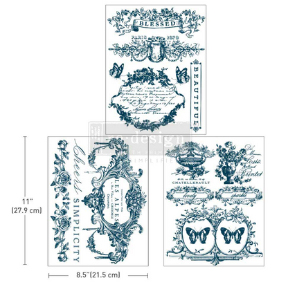 Re-Design with Prima Middy Transfers 8.5"X11" 3/Sheets - Lovely Labels