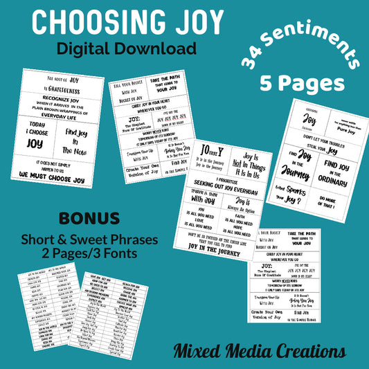 CreativeKady's Mixed Media Creations Digital Sentiment Pack - Choosing Joy