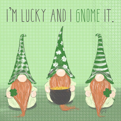 Decoupage Napkins 5" - Lucky Gnomes