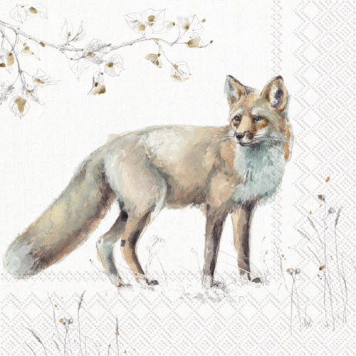 Decoupage Napkins 5" (2pcs)- Woodland Fox (and owl, deer, raccoon)