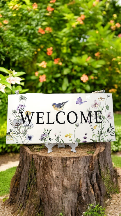 Handmade Welcome Sign: Parchment & Meadows Design