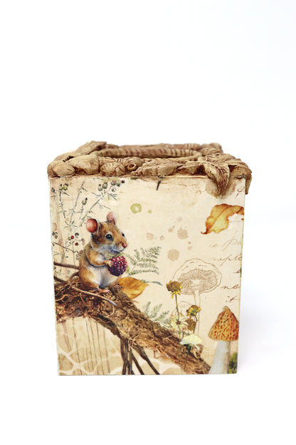 Woodland Mouse Square Tissue Box