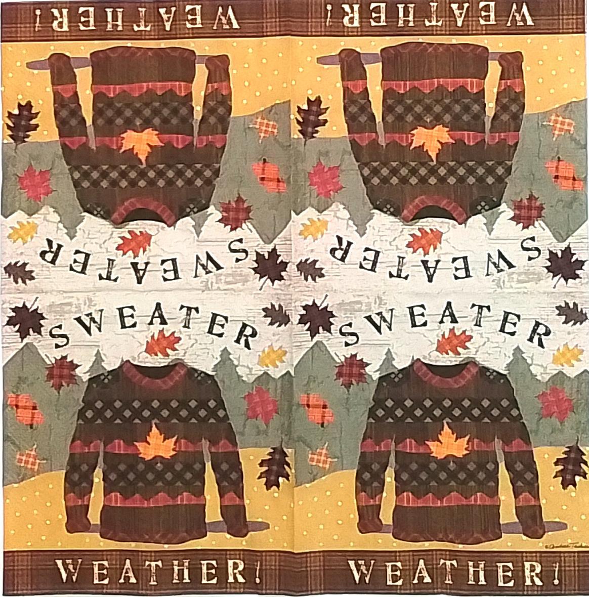 Decoupage Napkins 5"- Sweater Weather