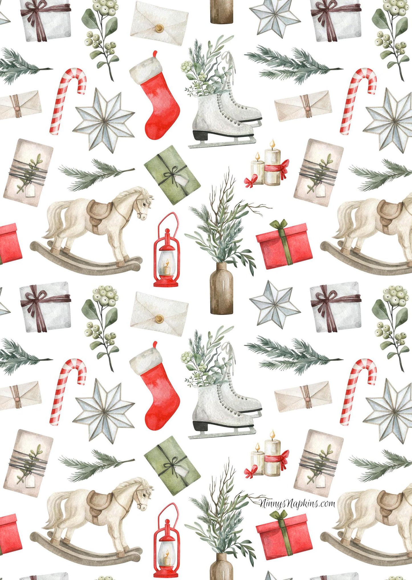 Ninny's Rice Paper A4 Value Pack of 8 - Christmas Patterns