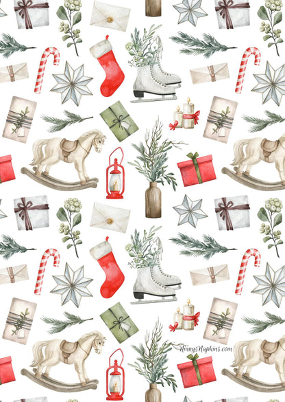 Ninny's Rice Paper A4 Value Pack of 8 - Christmas Patterns