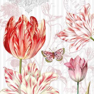 Decoupage Napkins 6.5" - Tulips Postcard