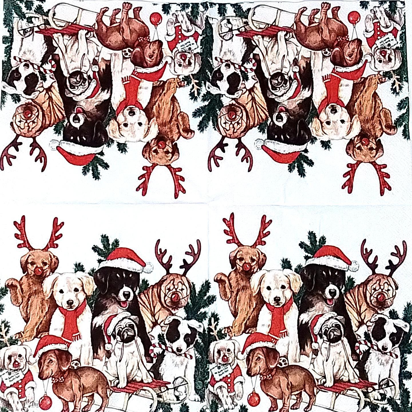 Decoupage Napkins 6.5"- Dog-Mas