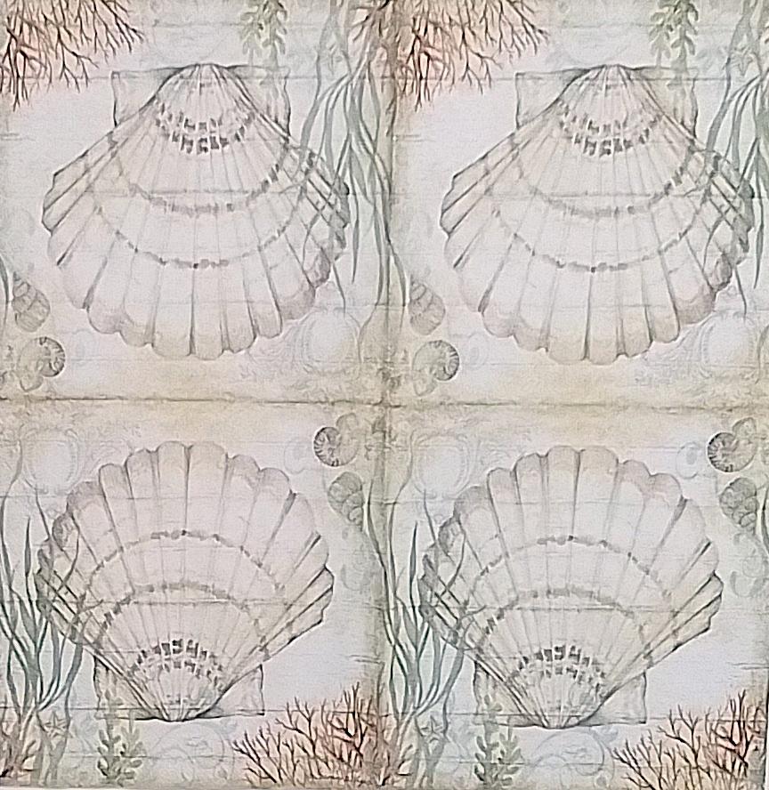 Decoupage Napkins 5"- Shell and Coral