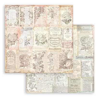 Stamperia 8" Scrapbook Paper Pad Backgrounds Selection- Rose Parfum