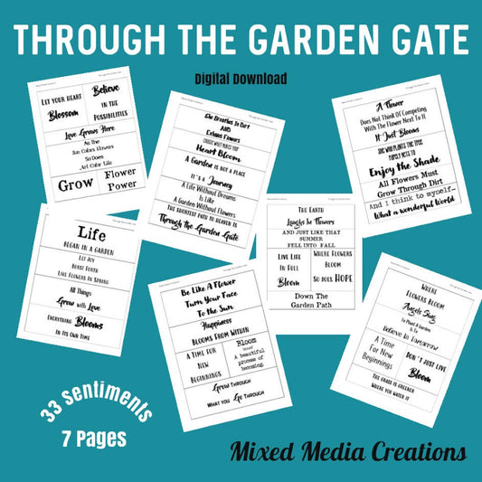 Mixed Media Creations Digital Sentiment Pack - Through the Garden Gate