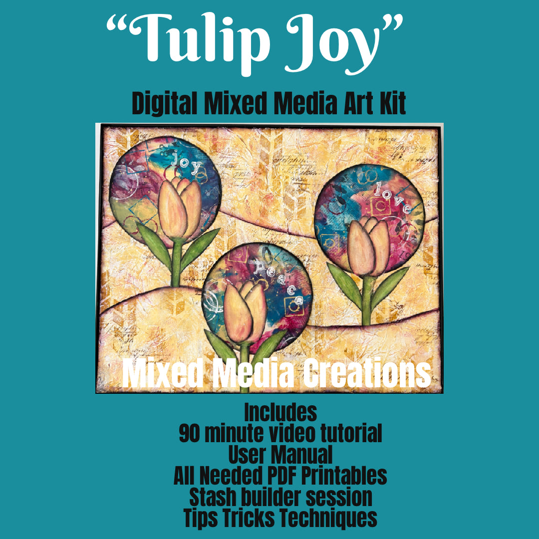 CreativeKady's Mixed Midea Creations - TULIP JOY- Digital Mixed Media Kit